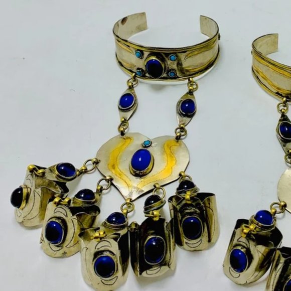 single Turkmen Style Bracelet With Rings, Unique Chain and Link Bracelet, Vintag - Picture 4 of 10